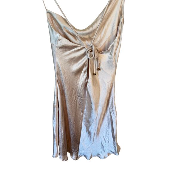 HELLO MOLLY NWT Desert Love Champagne Mini Dress Size Medium / US 6 Lace-Up Back - Picture 7 of 12